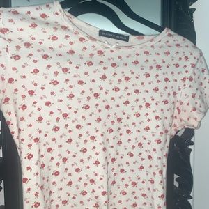 Brandy Melville red floral baby tee
